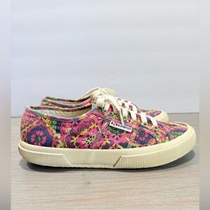Superga‎ Agua Bendita Floral Canvas Casual Sneakers Low Top Women’s 8 EU 39